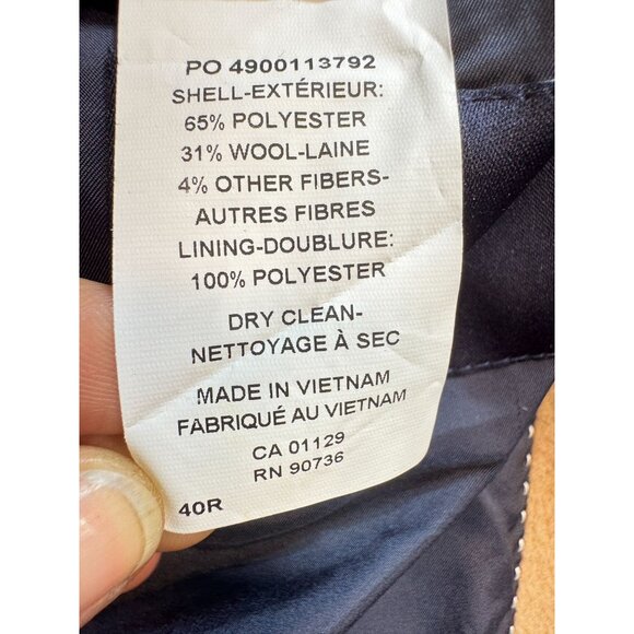 Tommy Hilfiger Men's Wool Notched Collar Overcoat Long Sleeve Size 40R Sand - Picture 5 of 11